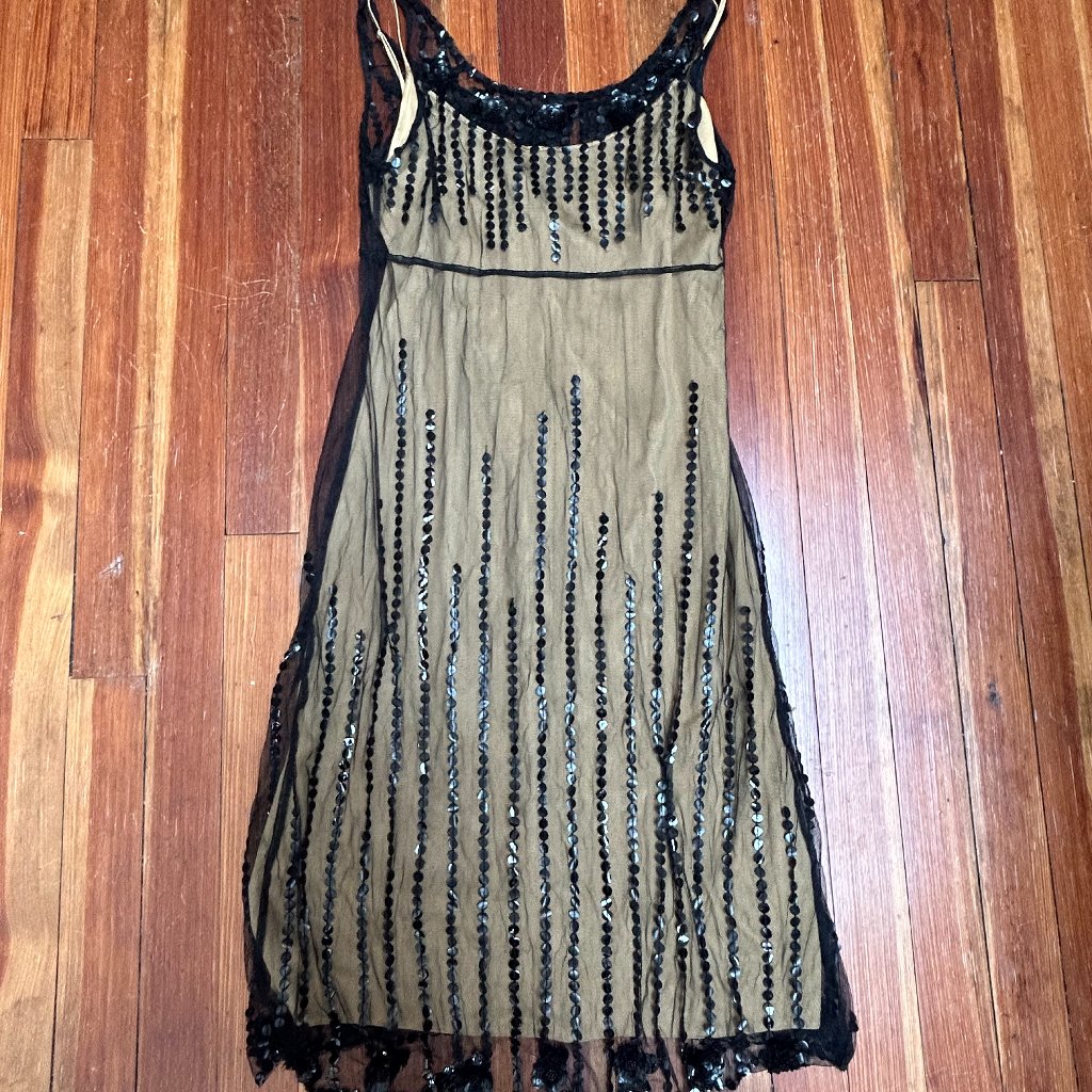 Vintage Sequined Betsey Johnson Slipdress, Sz 8